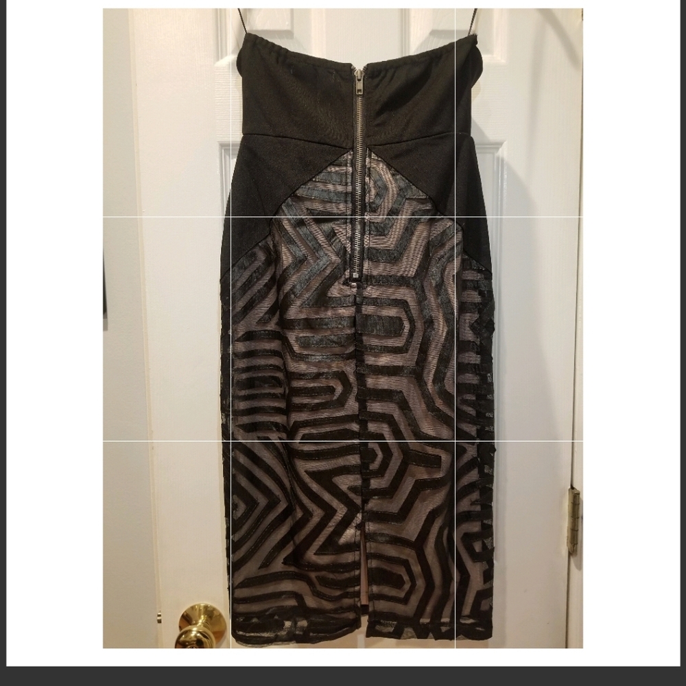 Paradisco Black Mini Strapless Dress